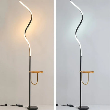 Lampadaire LED courbe au design nordique moderne — LZ4T9X