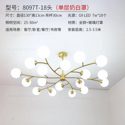 Lustre suspension LED moderne style moléculaire nordique — LZ4X9P2