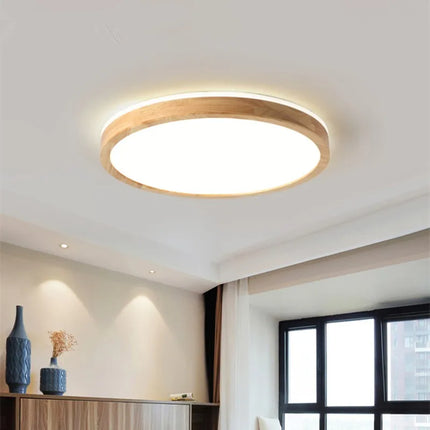 Plafonnier LED ultra-fin en bois massif style japonais 2021 — LZ4X9M