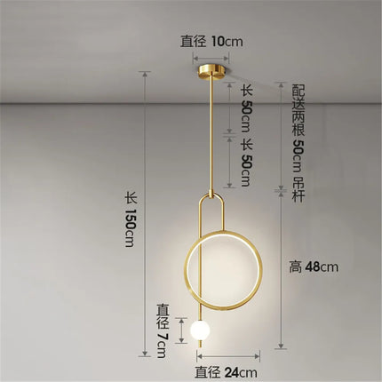 Suspension LED avec anneau en acrylique pour décoration intérieure — LZ4X9P