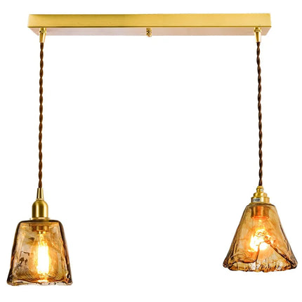 Suspension réglable style japonais bois et cuivre vintage — LZ4X9T2