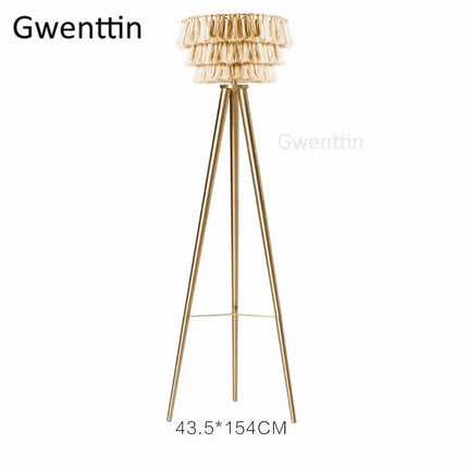Lampadaire décoratif en fil de soie avec trépied style nordique — LZ4X9M