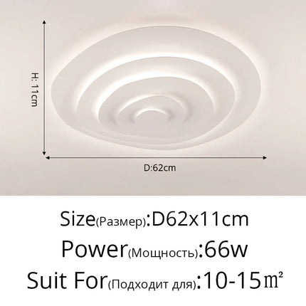 Lustre LED moderne à anneaux ondulés pour salon intérieur — LZ4X9T2