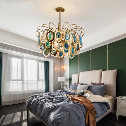 Lustre suspension nordique en agate pour décoration intérieure élégante — LZ4X9T