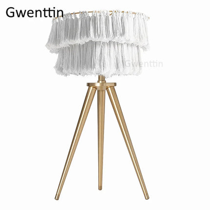Lampadaire décoratif en fil de soie avec trépied style nordique — LZ4X9M