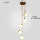 5 lampes dorées / Lumière neutre