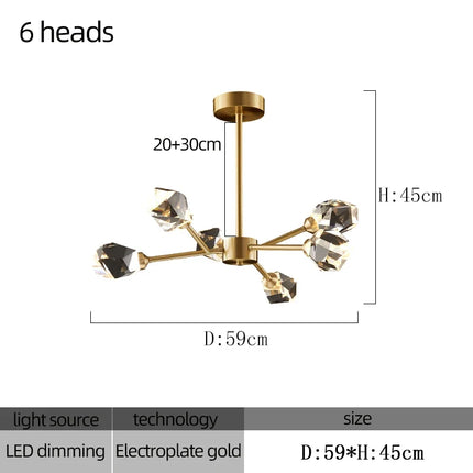 Lustre en cristal pour décoration intérieure élégante et luxueuse — LZ4X9T2