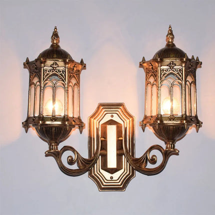 Applique murale extérieure double tête style rétro européen étanche — LZ4X9M