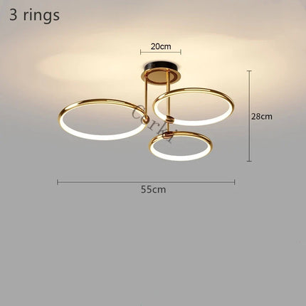 Lustre LED postmoderne à anneau pour décoration nordique — LZ4X9T1