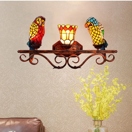 Applique murale en verre coloré motif perroquet design — LZ4X9M