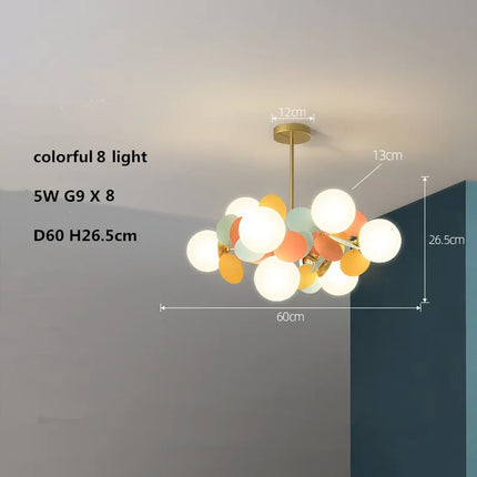 Lustre LED globe en verre acrylique coloré pour enfants — LZ4X9P2