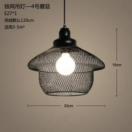 Lustre industriel cage oiseau en fer style loft rétro minimaliste — LZ4P9XJ
