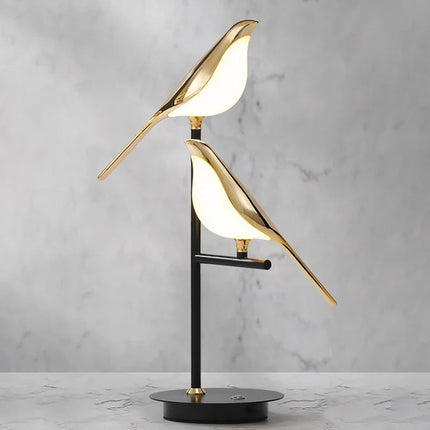 Lampe de table LED design postmoderne oiseau en alliage et acrylique doré — LZ4X9P