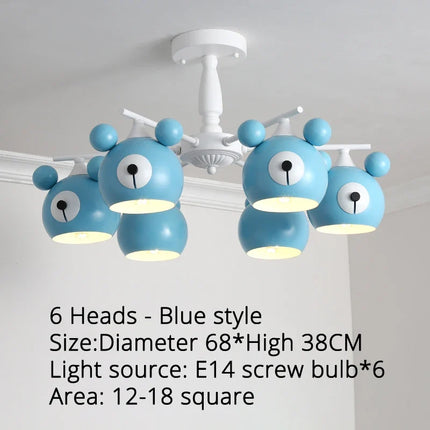 Lustre enfant lumineux avec motif ours en dessin animé — LZQ7M2