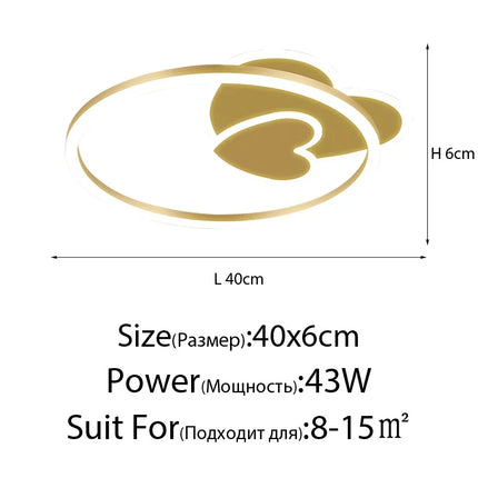 Plafonnier rond doré avec télécommande pour intérieur — LZ7D9X