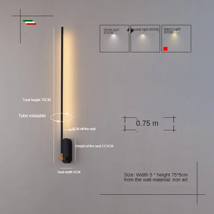 Applique murale nordique design moderne en bande allongée — LZ4Q7N2