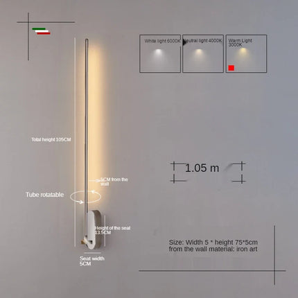 Applique murale nordique design moderne en bande allongée — LZ4Q7N2