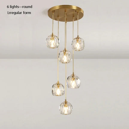 Suspension en cristal K9 et cuivre au design nordique créatif — LZ4B7X