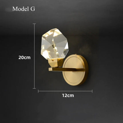 Applique murale LED cristal luxe pour intérieur maison et entrée — LZ4X9B2