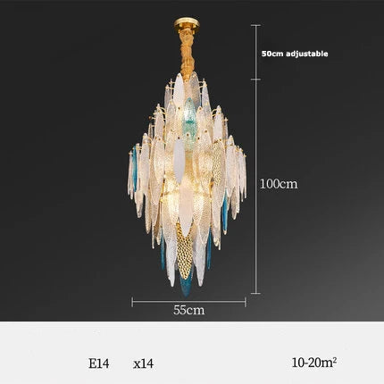 Lustre Art Déco en fer et verre pour éclairage moderne — LZ4X9T