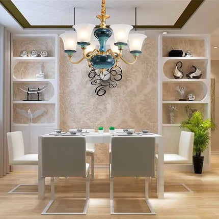 Lustre suspension en céramique et cuivre au design moderne épuré — LZ4X9J