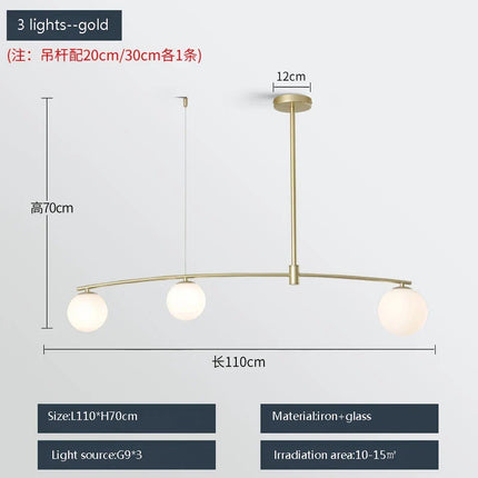 Suspension intérieure en métal et verre au design moderne — LZ4X9T