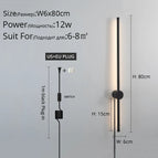 B Noir 80cm / Blanc chaud Pas de télécommande