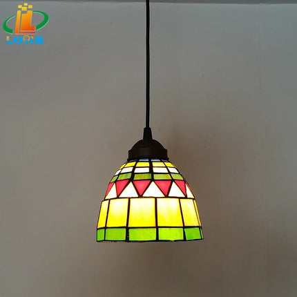 Lustre Tiffany vintage en verre pour intérieur et jardin — LZ4X9P