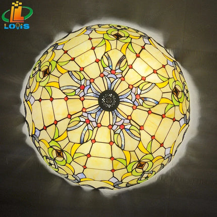 Plafonnier créatif style vitrail Tiffany pour intérieur élégant — LZ4X9M