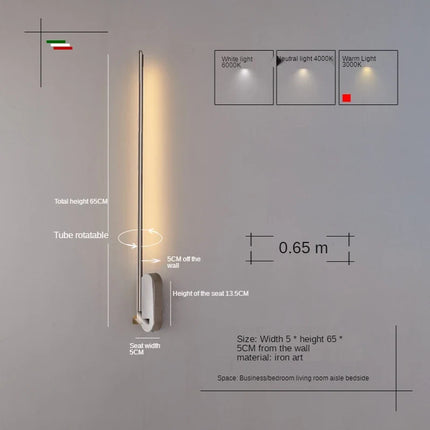 Applique murale nordique design moderne en bande allongée — LZ4Q7N2