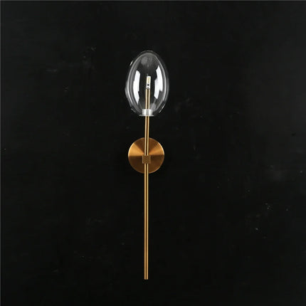 applique murale led moderne avec abat-jour en verre transparent