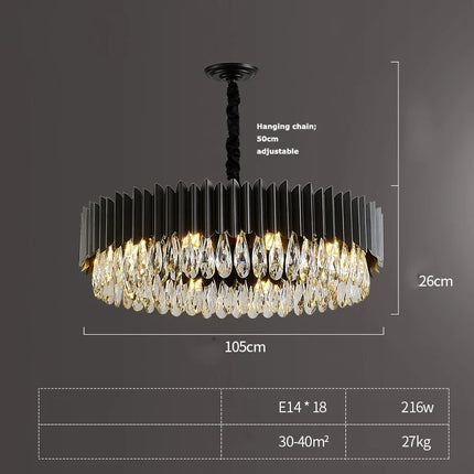 Suspension ronde LED en cristal noir et doré — LZ4X9P2Q