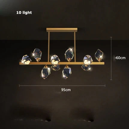Lustre en cristal et cuivre au style art déco moderne — LZ4X9T2P