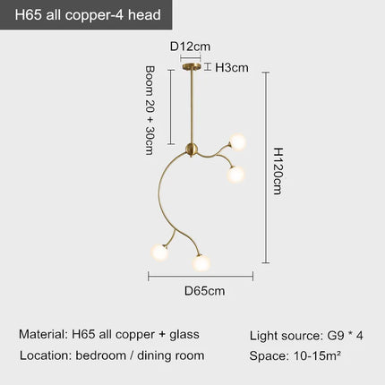 Lustre suspension en cuivre pour intérieur ambiance moderne — LZ4P9XQ