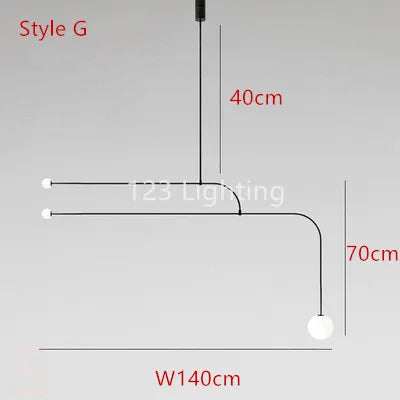 Suspension design en métal noir pour intérieur contemporain — LZ4X9M