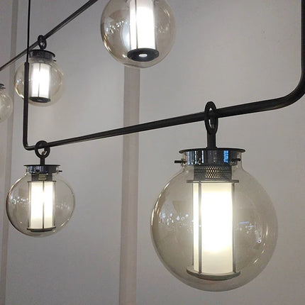 Lustre suspension postmoderne en verre et métal style nordique — LZ4X9P2