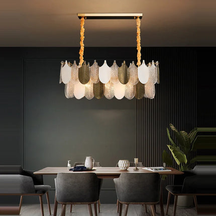 Lustre LED moderne style art déco en acier inoxydable — LZ4X9Q2
