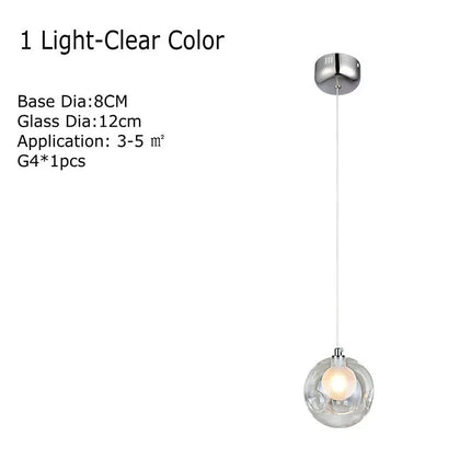 Lustre suspension en verre soufflé avec appliques LED colorées G4 — LZ4X9M