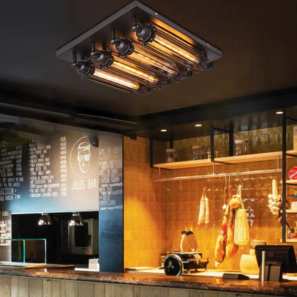 Plafonnier suspension style industriel vintage noir — LZ4D7Q9
