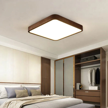 Plafonnier moderne LED bois acrylique