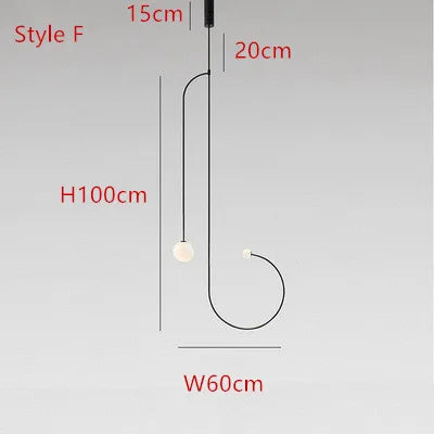 Suspension design en métal noir pour intérieur contemporain — LZ4X9M