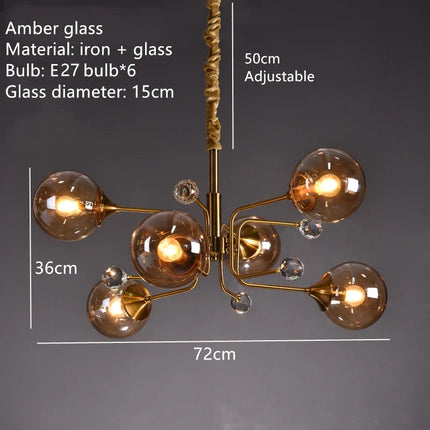 Suspension nordique réglable en verre transparent pour intérieur — LZ4X9P