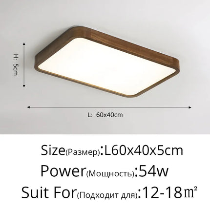 Plafonnier moderne LED bois acrylique