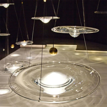 Suspension LED en verre transparent au design nordique moderne — LZ4X9P2