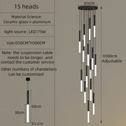 Lustre spirale moderne imitation porcelaine et verre — LZ4QJ7M