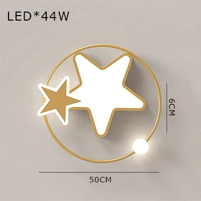 Plafonnier LED créatif forme étoile dorée style nordique intérieur — LZ4X9P2