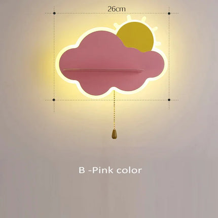 Applique murale LED pour enfants en métal avec tirette rose, bleu et blanc — LZ4X9Q7