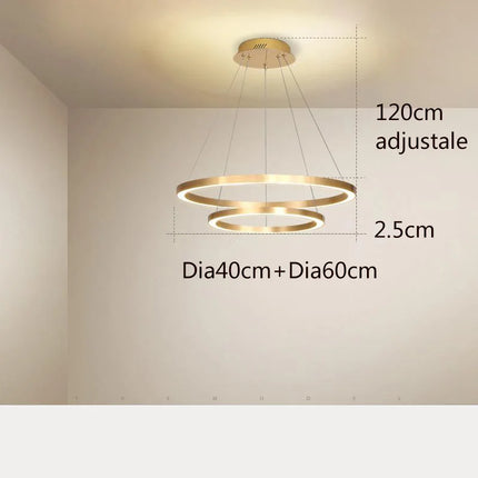 Lustre suspension cercle rond style nordique moderne — LZ4P9XQ