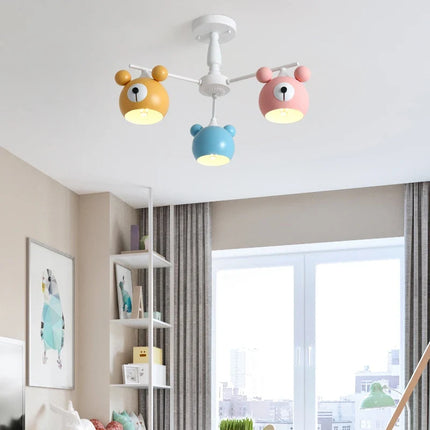 Lustre enfant lumineux avec motif ours en dessin animé — LZQ7M2