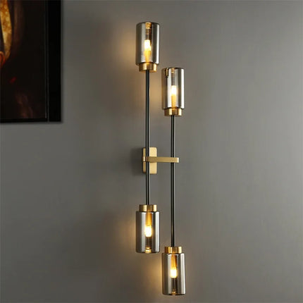 Applique murale vintage en verre et métal doré lumineux design — LZ4X9T2